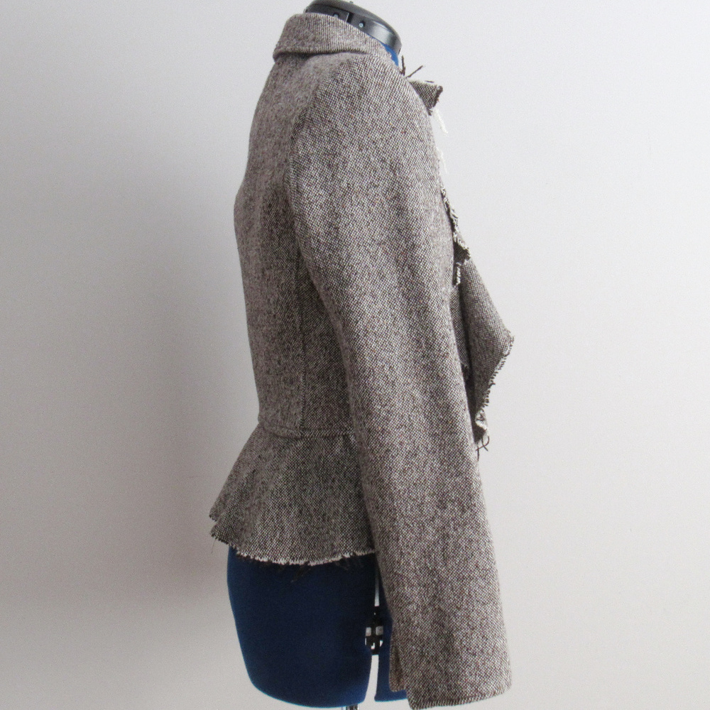 Frayed Hem Tweed Blazer with Peplum Size 4 - Picture 2 of 7